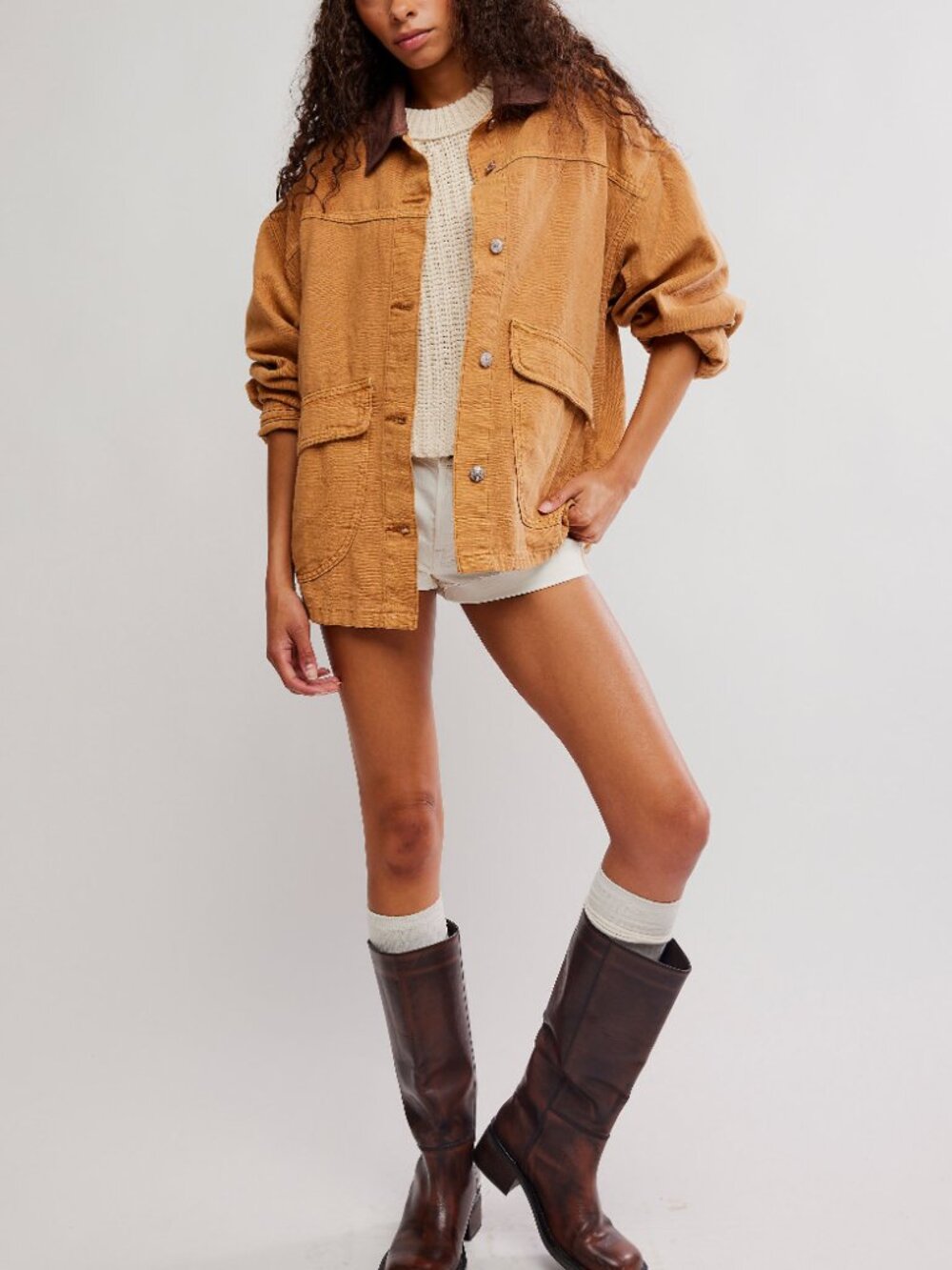 FREE PEOPLE We The Free Lemon Denim Jacket/ Meerkat - Picture 5 of 8
